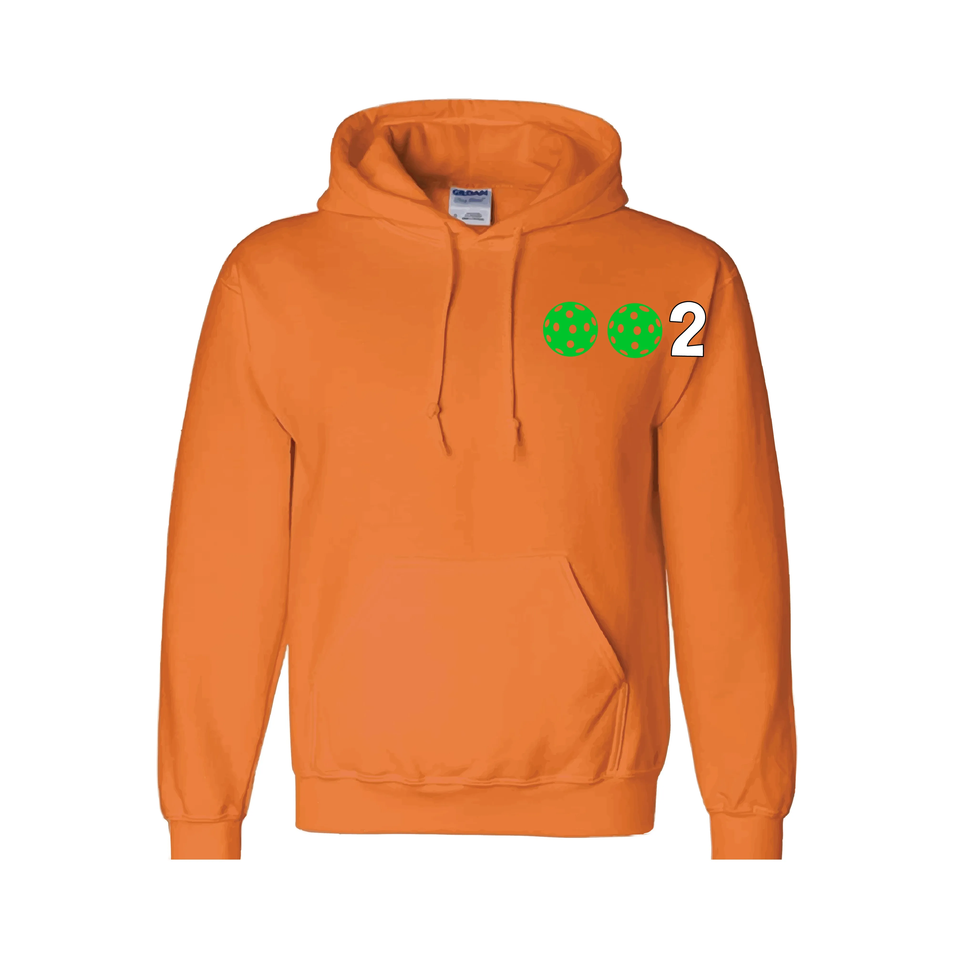 002 With Pickleballs Customizable (Colors Green Orange Red) | Unisex Hoodie Pickleball Sweatshirt | 50% Cotton 50% Polyester