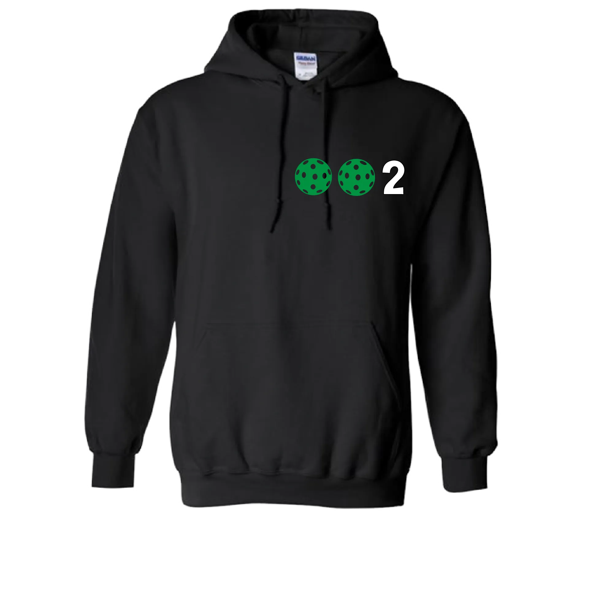 002 With Pickleballs Customizable (Colors Green Orange Red) | Unisex Hoodie Pickleball Sweatshirt | 50% Cotton 50% Polyester