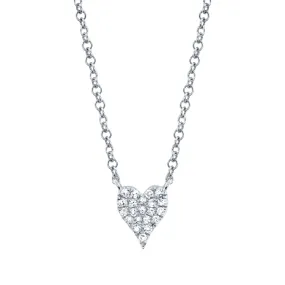 0.05CT DIAMOND PAVE HEART PENDANT NECKLACE MINI - SC55006732