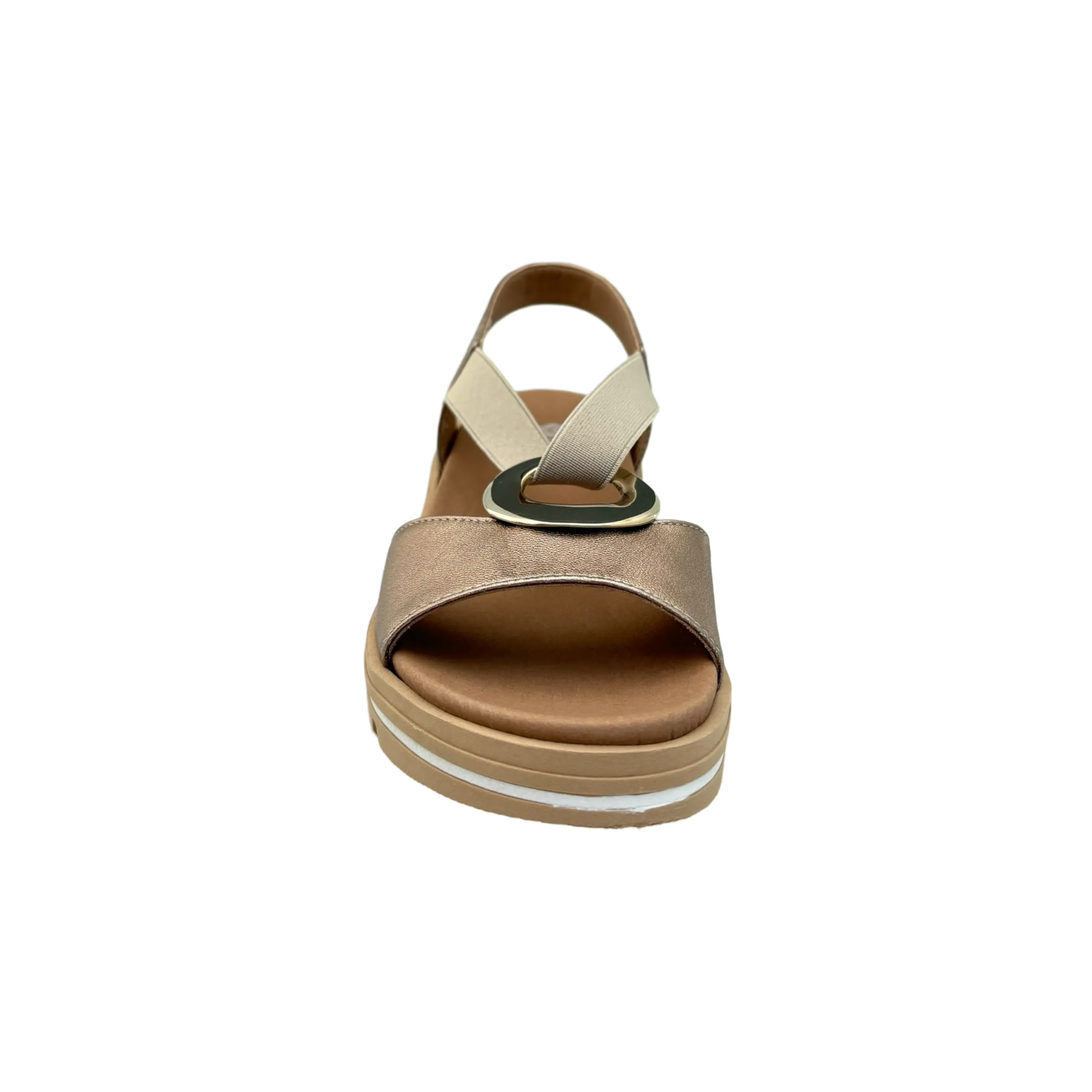 240016 Stretch-Fit Sandal in Metallic