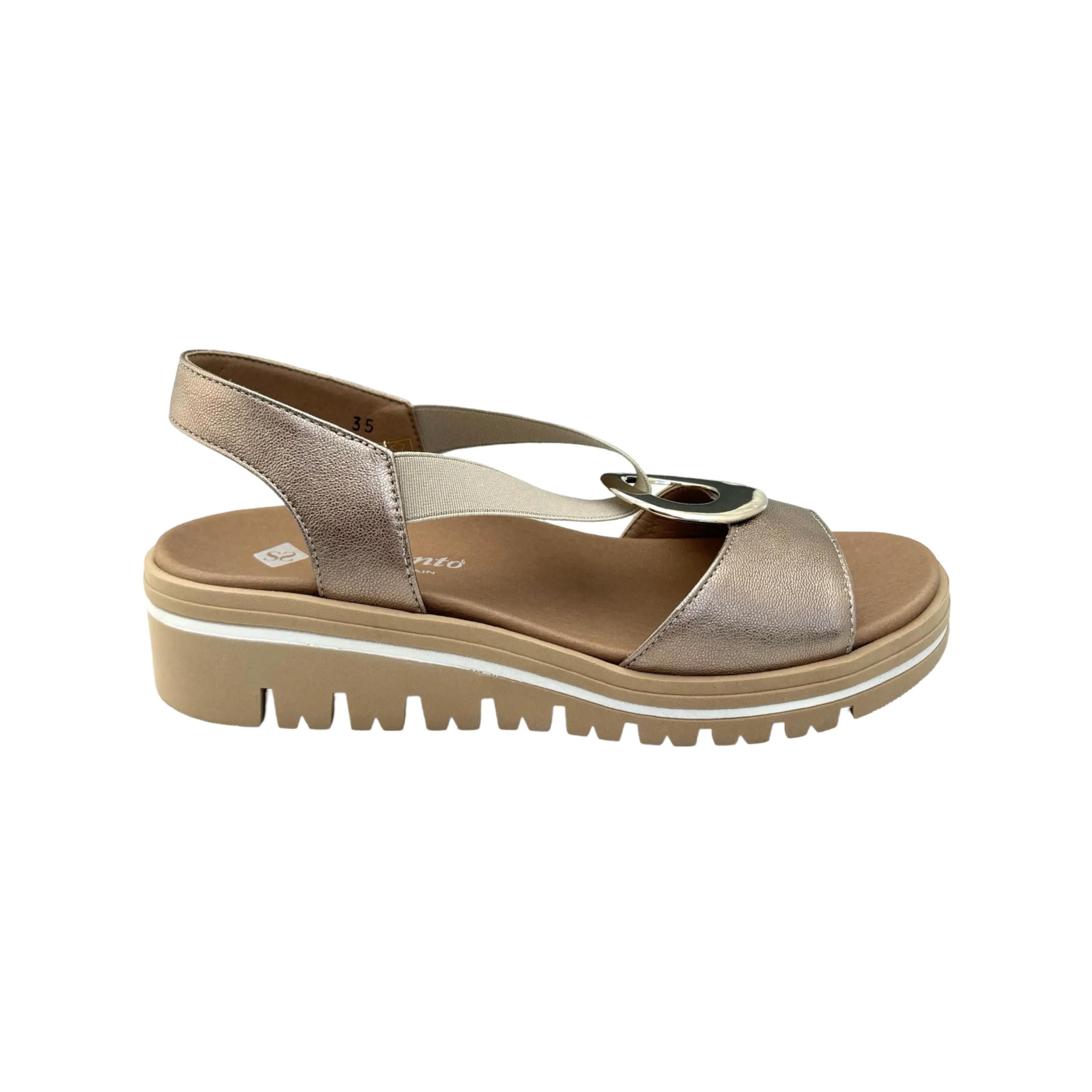 240016 Stretch-Fit Sandal in Metallic