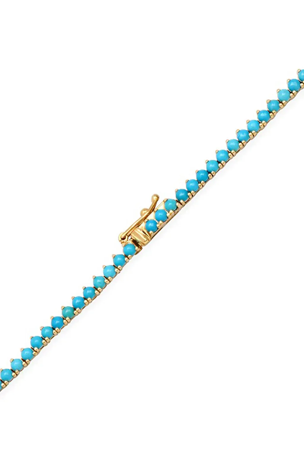 3-PRONG TURQUOISE TENNIS NECKLACE