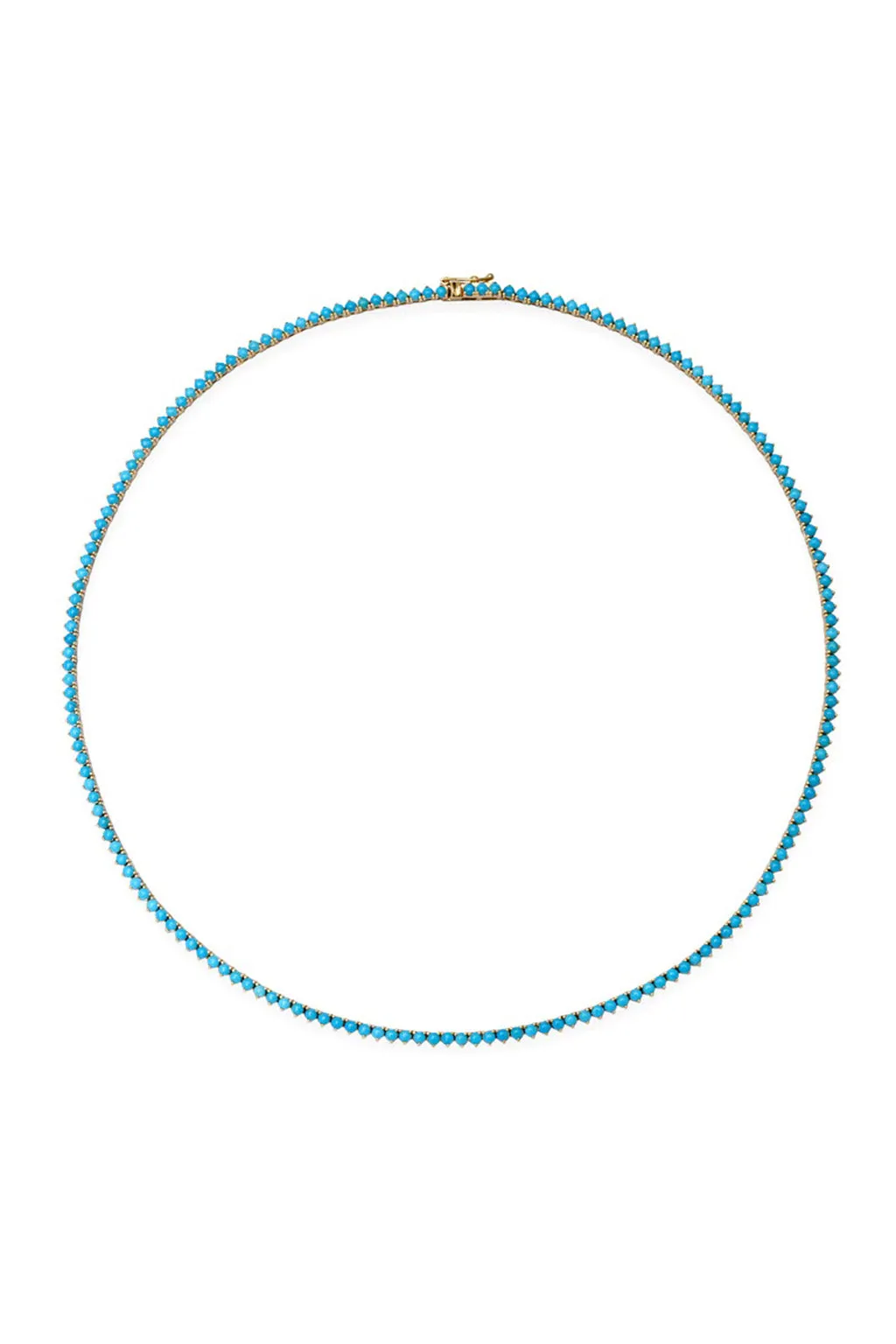 3-PRONG TURQUOISE TENNIS NECKLACE