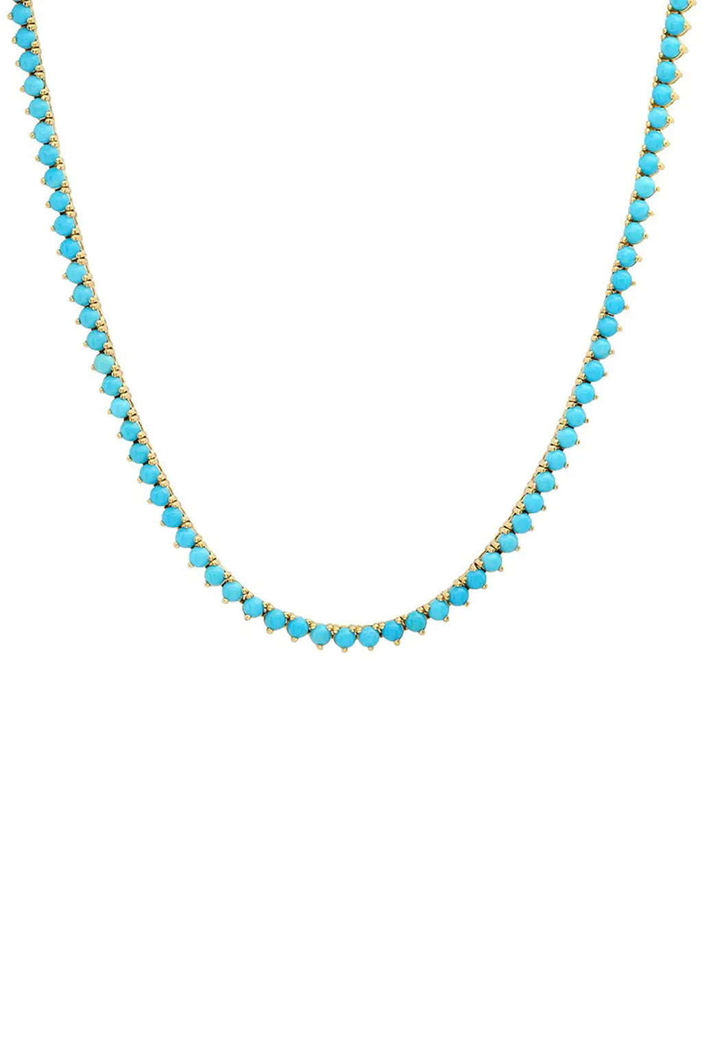 3-PRONG TURQUOISE TENNIS NECKLACE