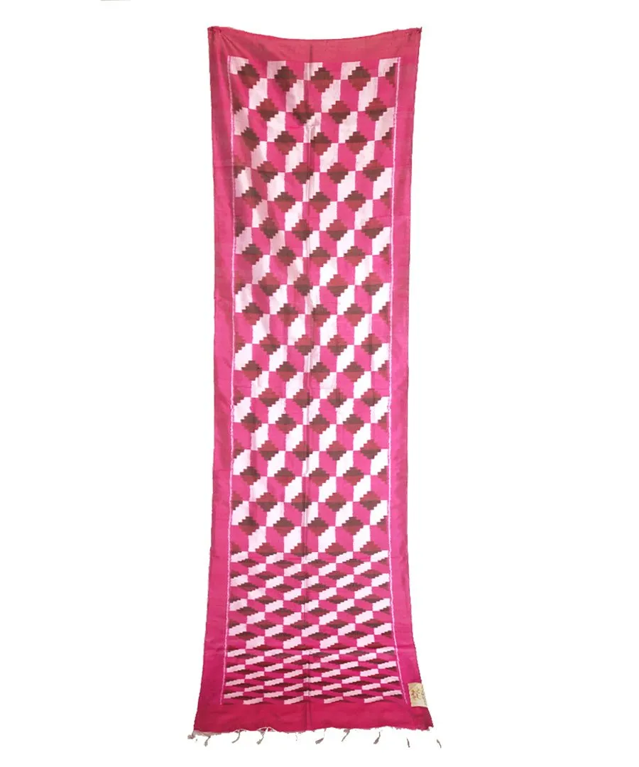 3D -PINK Handwoven SILK STOLE