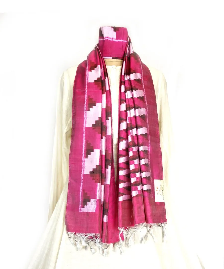 3D -PINK Handwoven SILK STOLE