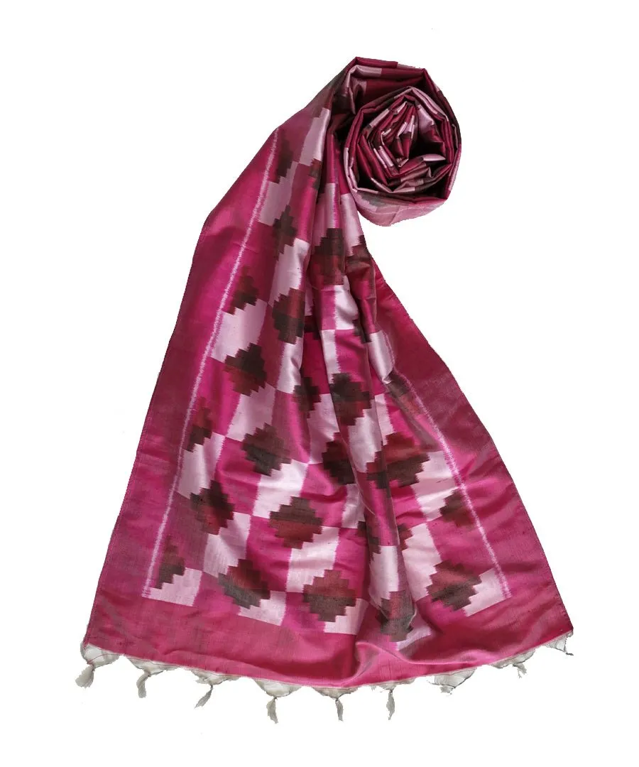 3D -PINK Handwoven SILK STOLE