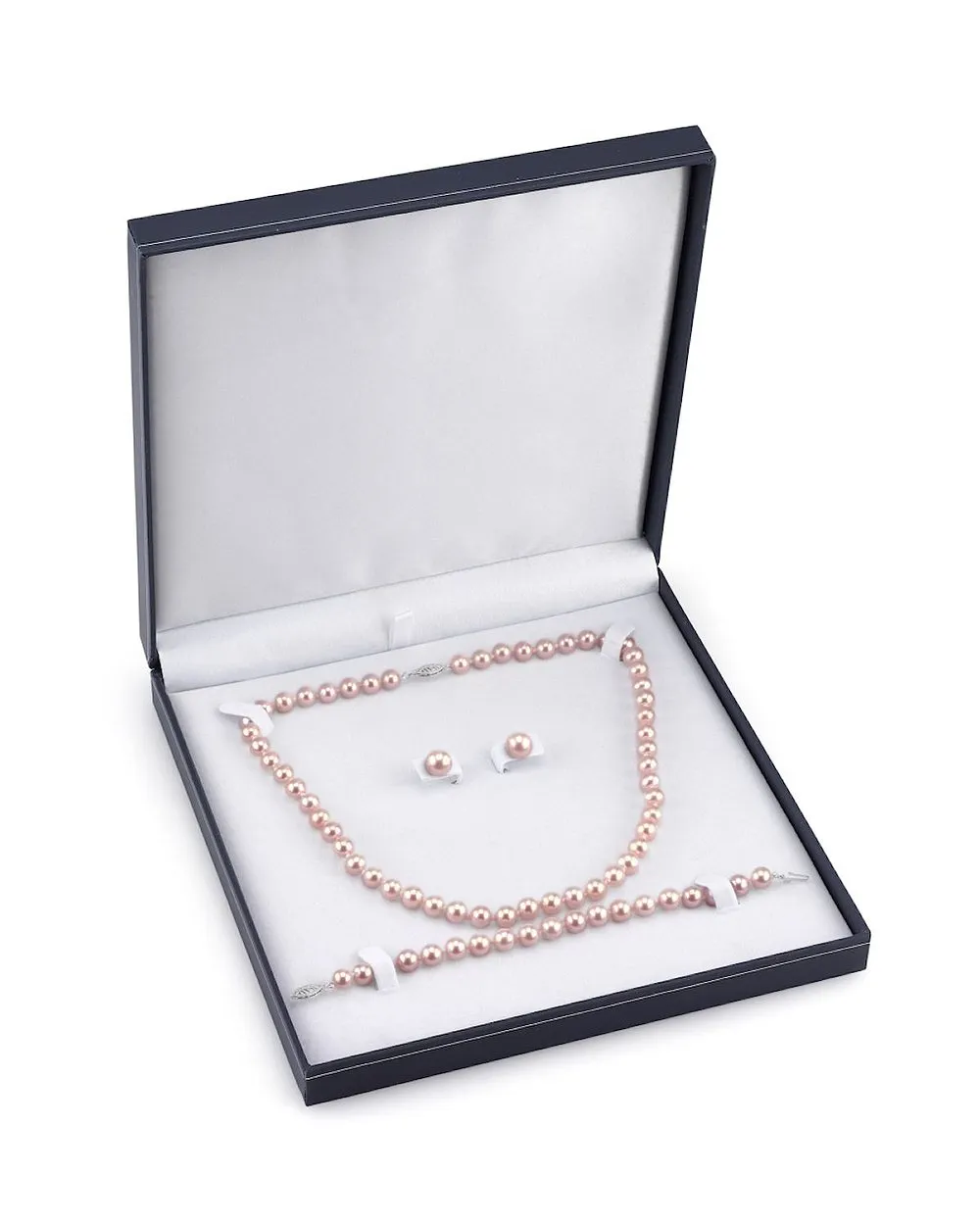 8.5-9.5mm Pink Freshwater Pearl Necklace, Bracelet & Earrings