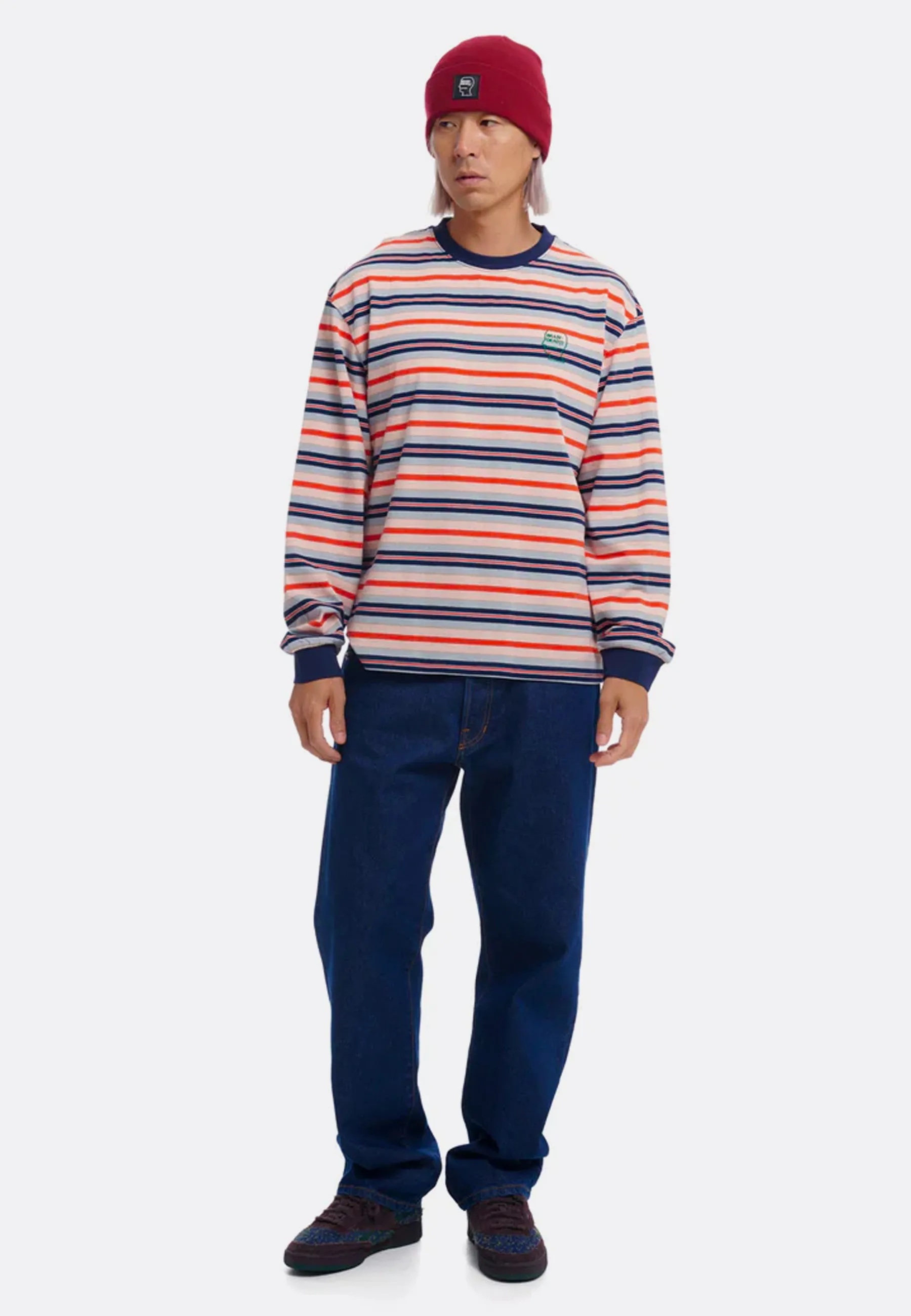 92 Striped Long Sleeve T-Shirt - Navy Multi