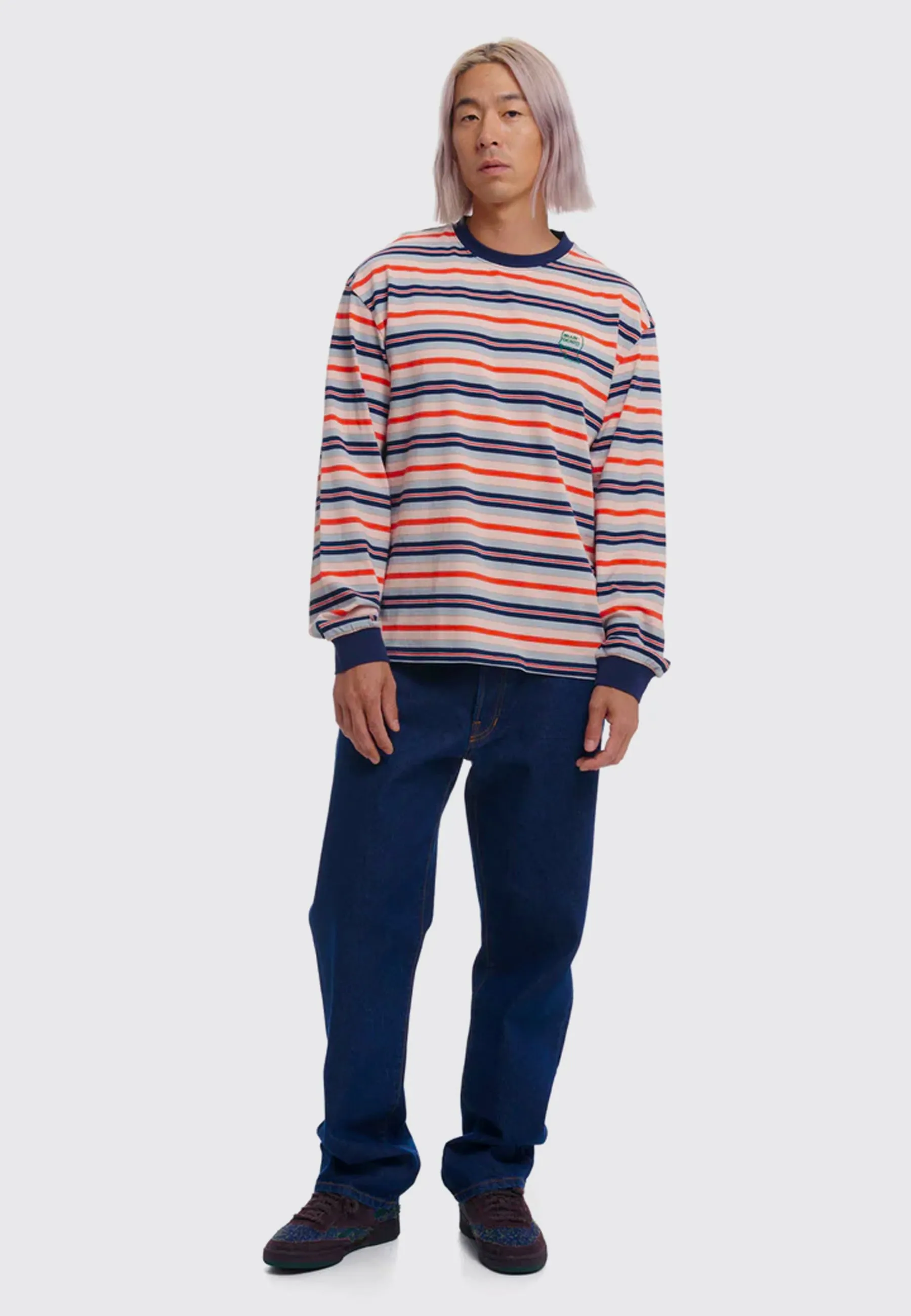 92 Striped Long Sleeve T-Shirt - Navy Multi