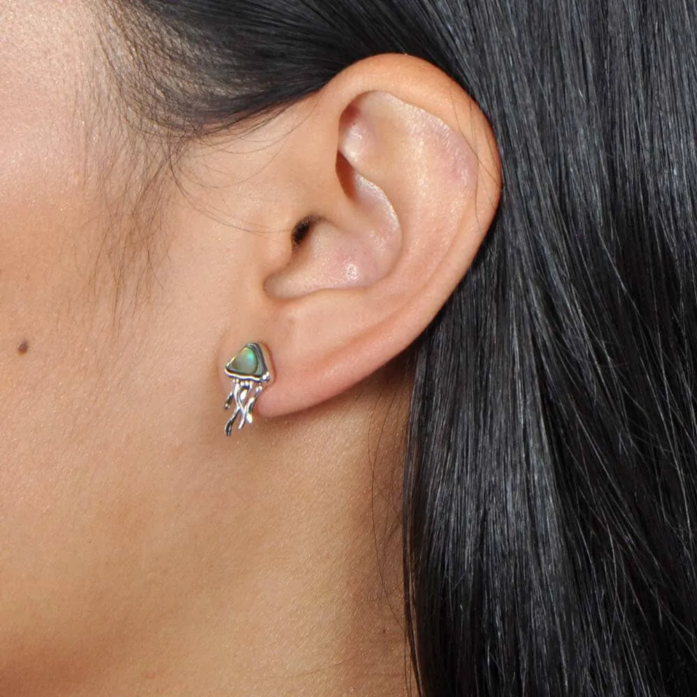 Abalone Moon Jellyfish Earrings