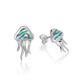 Abalone Moon Jellyfish Earrings