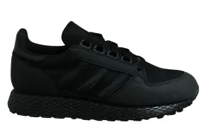 Adidas Originals Forest Grove Black Lace Up Running Trainers - Kids