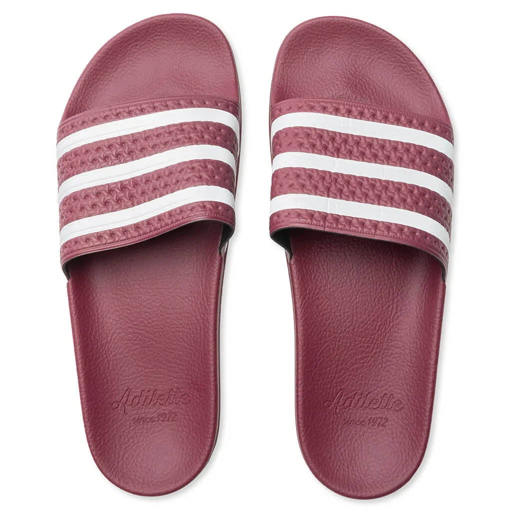 Adilette Slides - Quiet Crimson