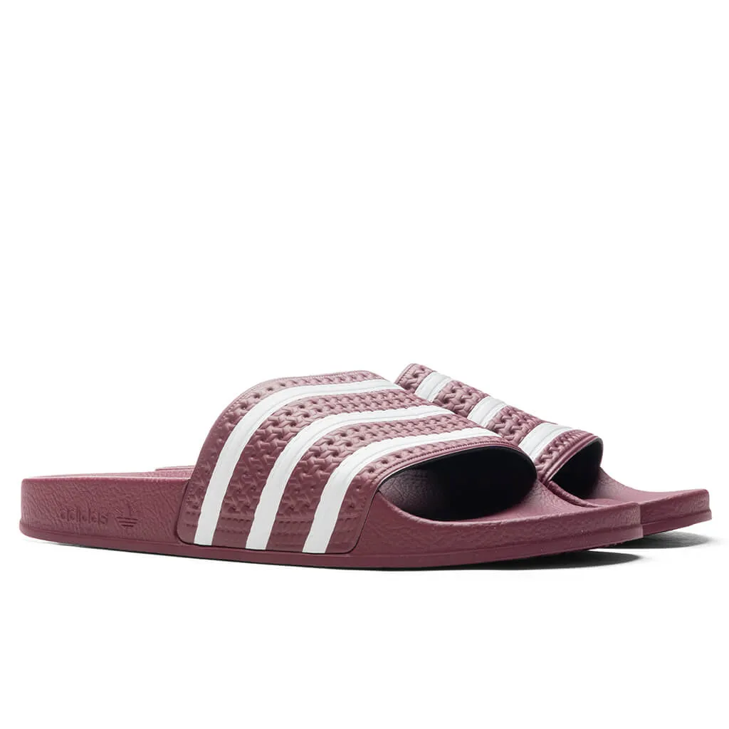 Adilette Slides - Quiet Crimson