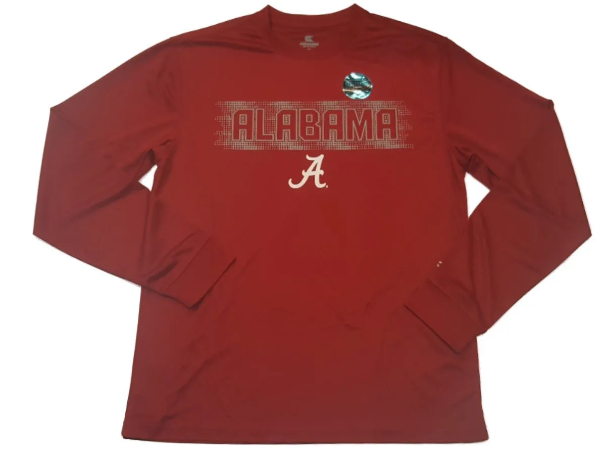 Alabama Crimson Tide Colosseum Maroon Reflective Logo Long Sleeve T-Shirt (L)