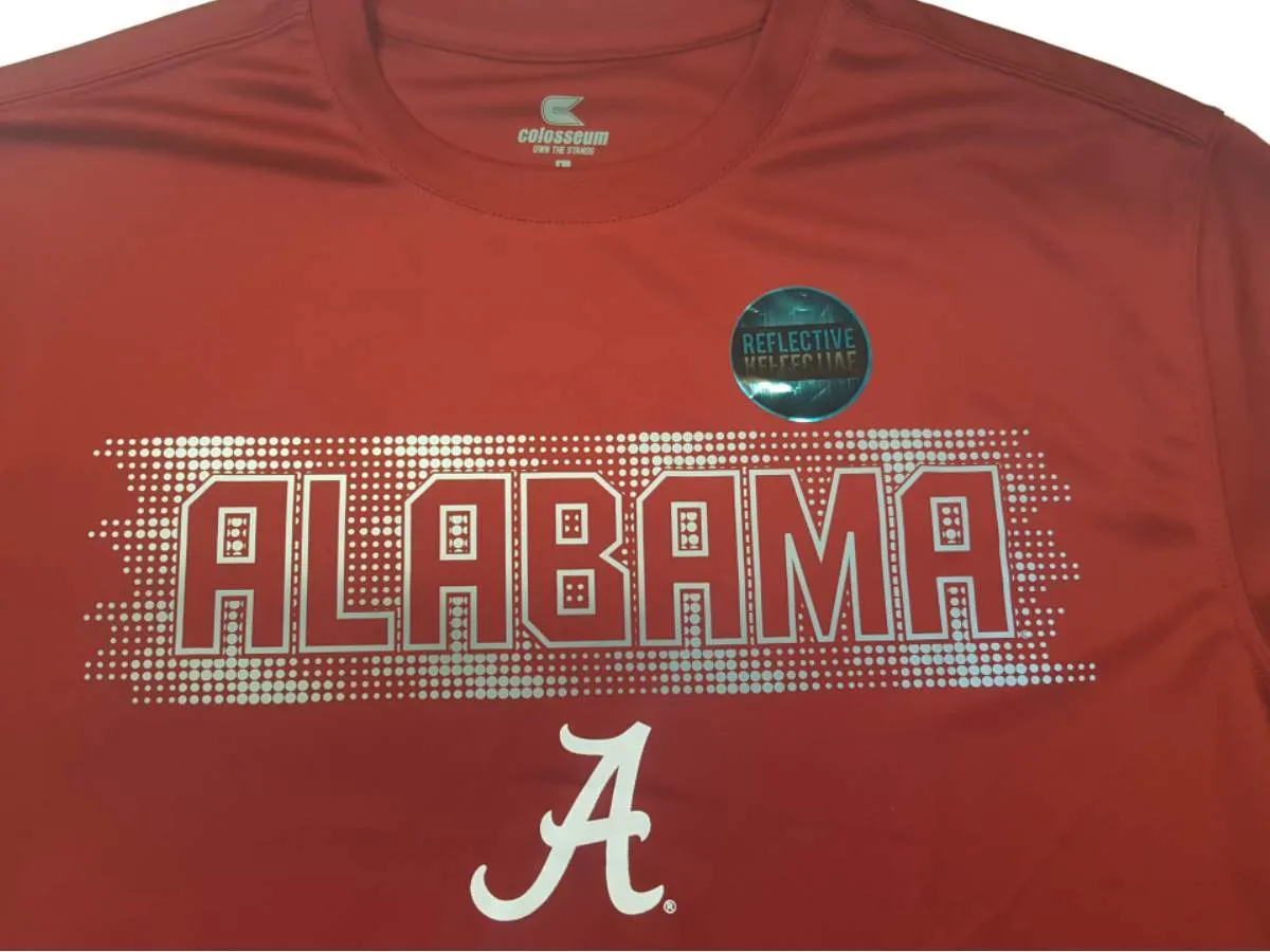 Alabama Crimson Tide Colosseum Maroon Reflective Logo Long Sleeve T-Shirt (L)