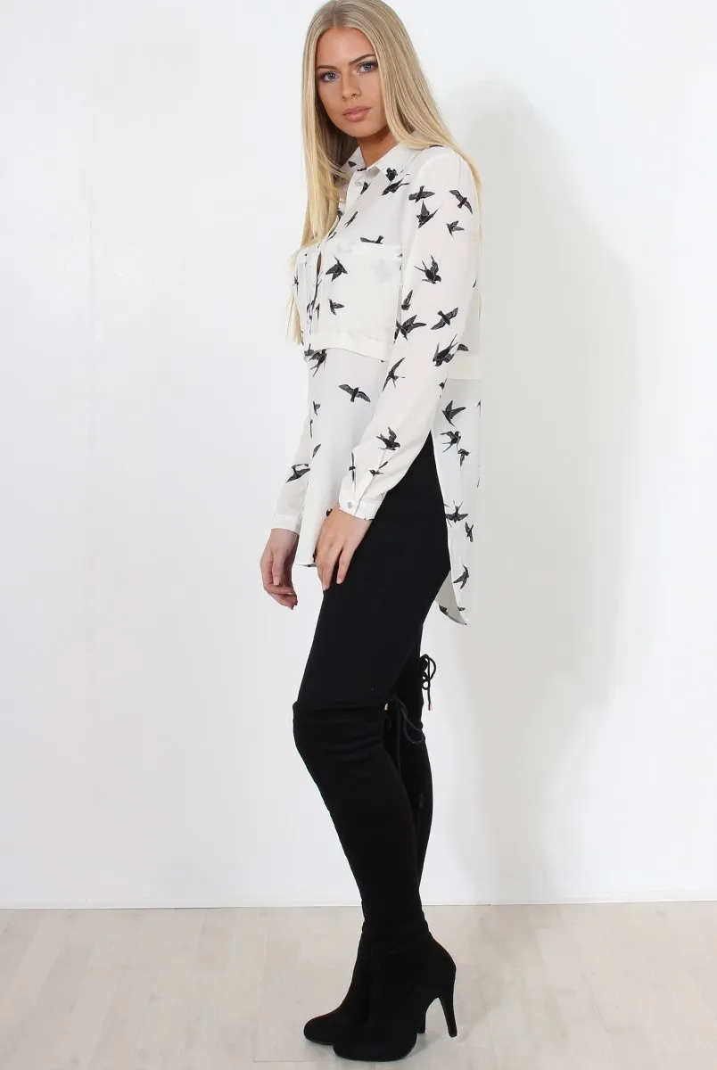 Alena White Print Shirt