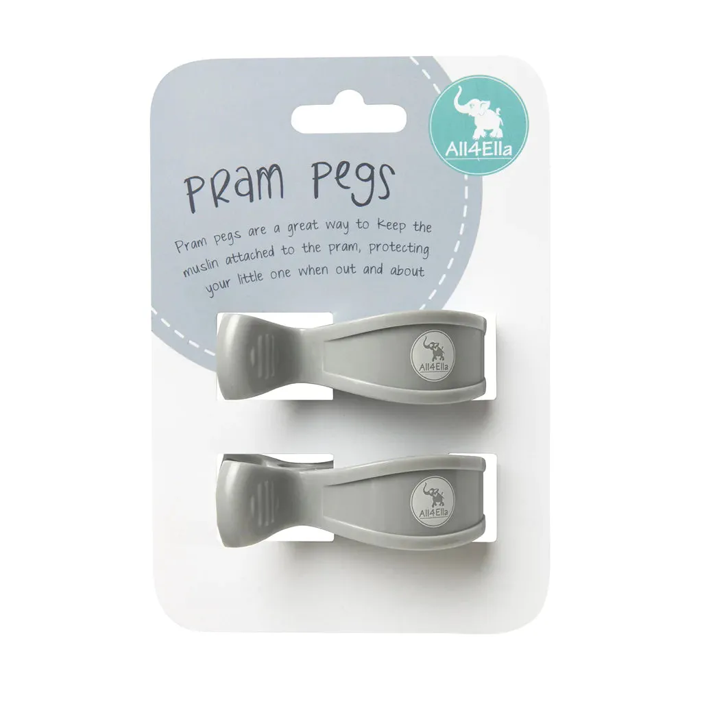 All 4 Ella - Pram Pegs - Grey