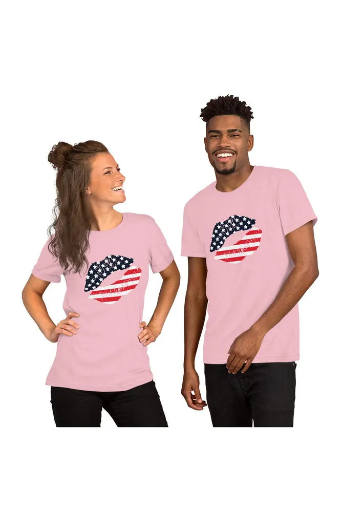 An American Kiss Short-Sleeve Unisex T-Shirt