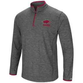 Arkansas Razorbacks Colosseum Gray Diemert 1/4 Zip LS Pullover Windshirt