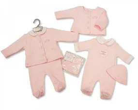 Baby Girls 2pcs Set with Hat - Mummy - NB-3M - (BIS-2026-1867)