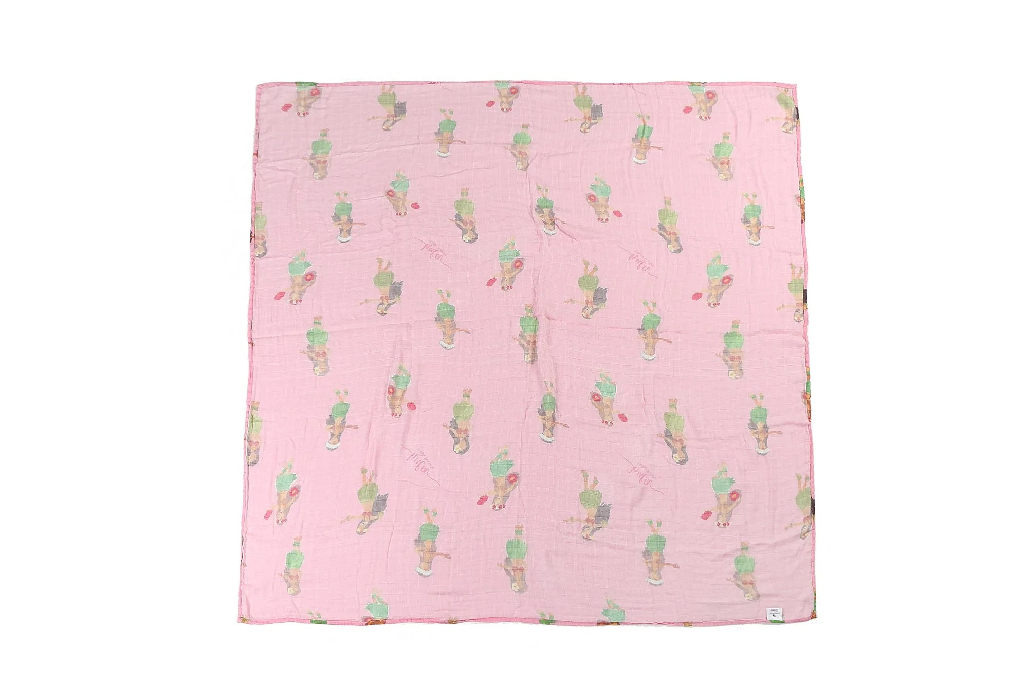 Baby Muslin Swaddle Hula Girl Pink