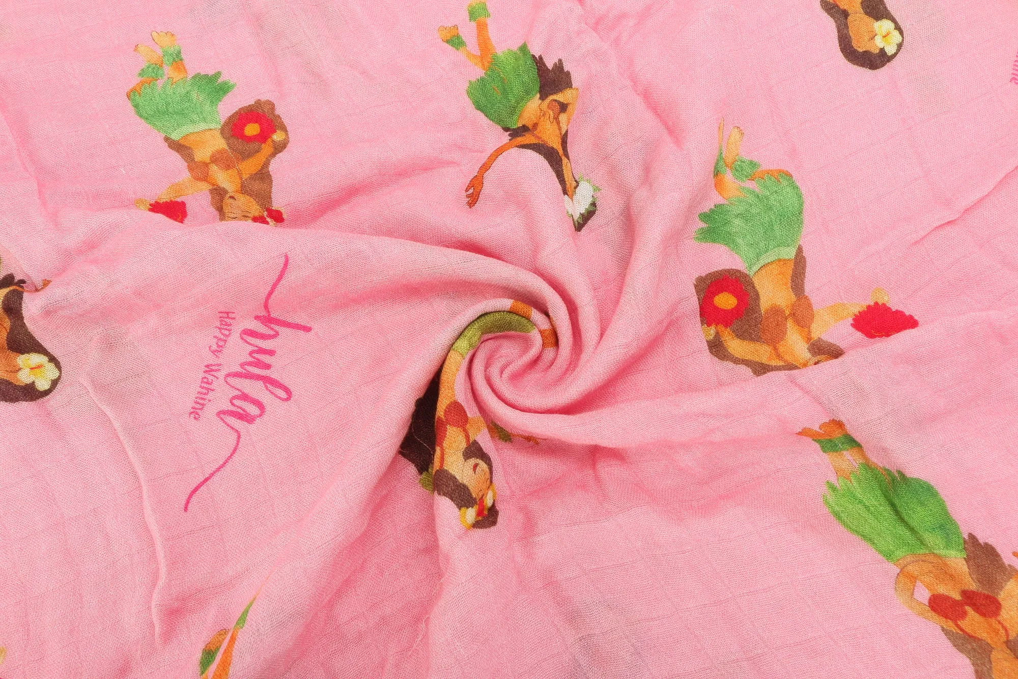 Baby Muslin Swaddle Hula Girl Pink