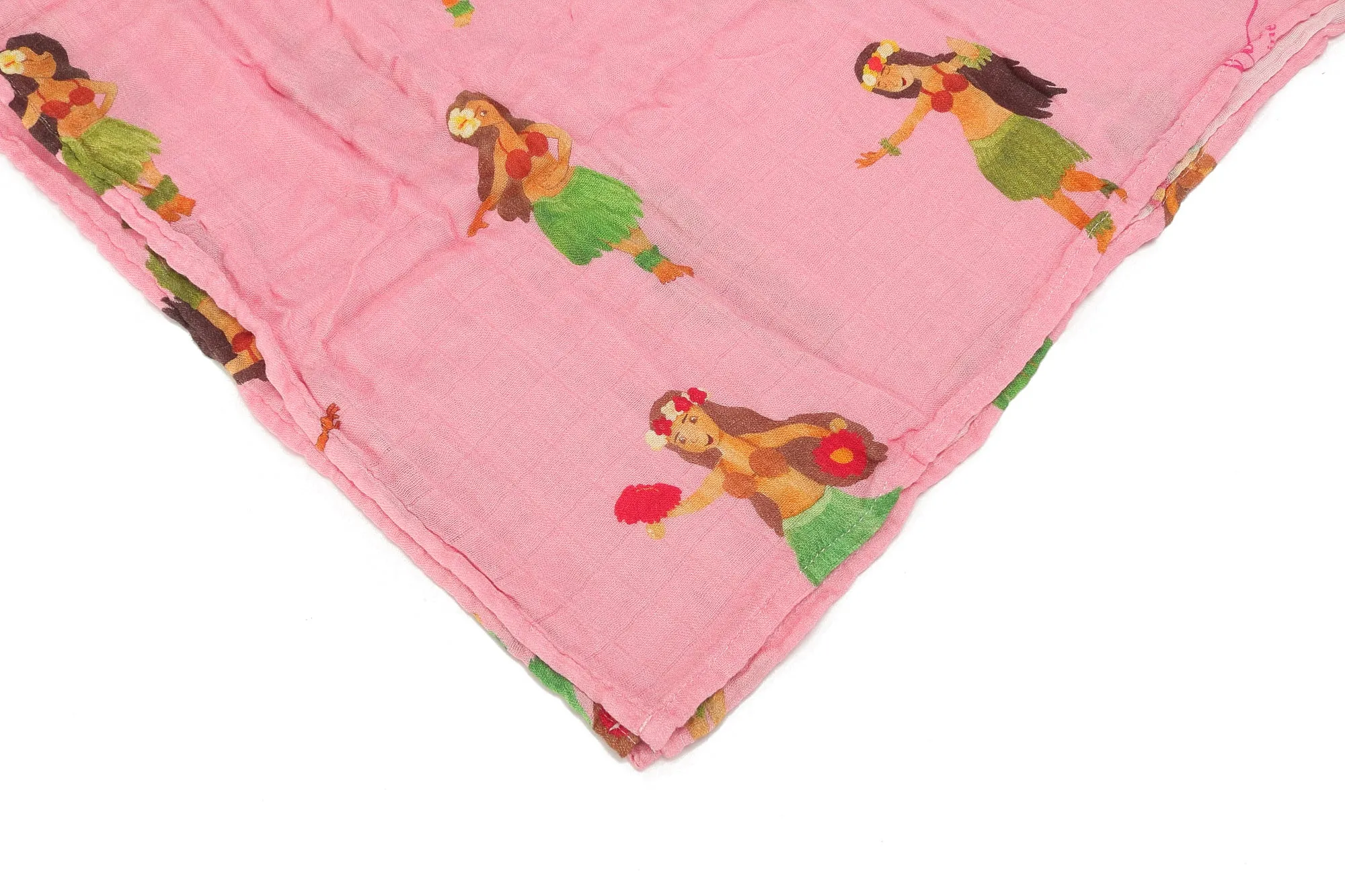 Baby Muslin Swaddle Hula Girl Pink