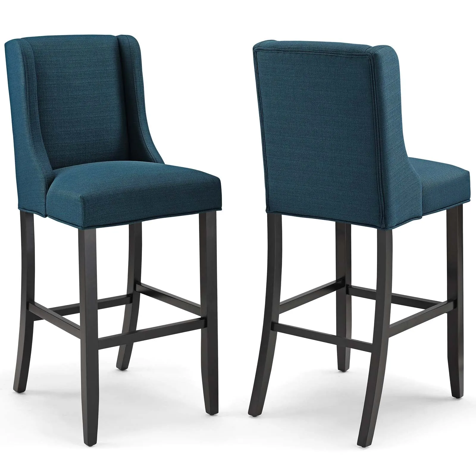 Baron Bar Stool Upholstered Fabric Set of 2