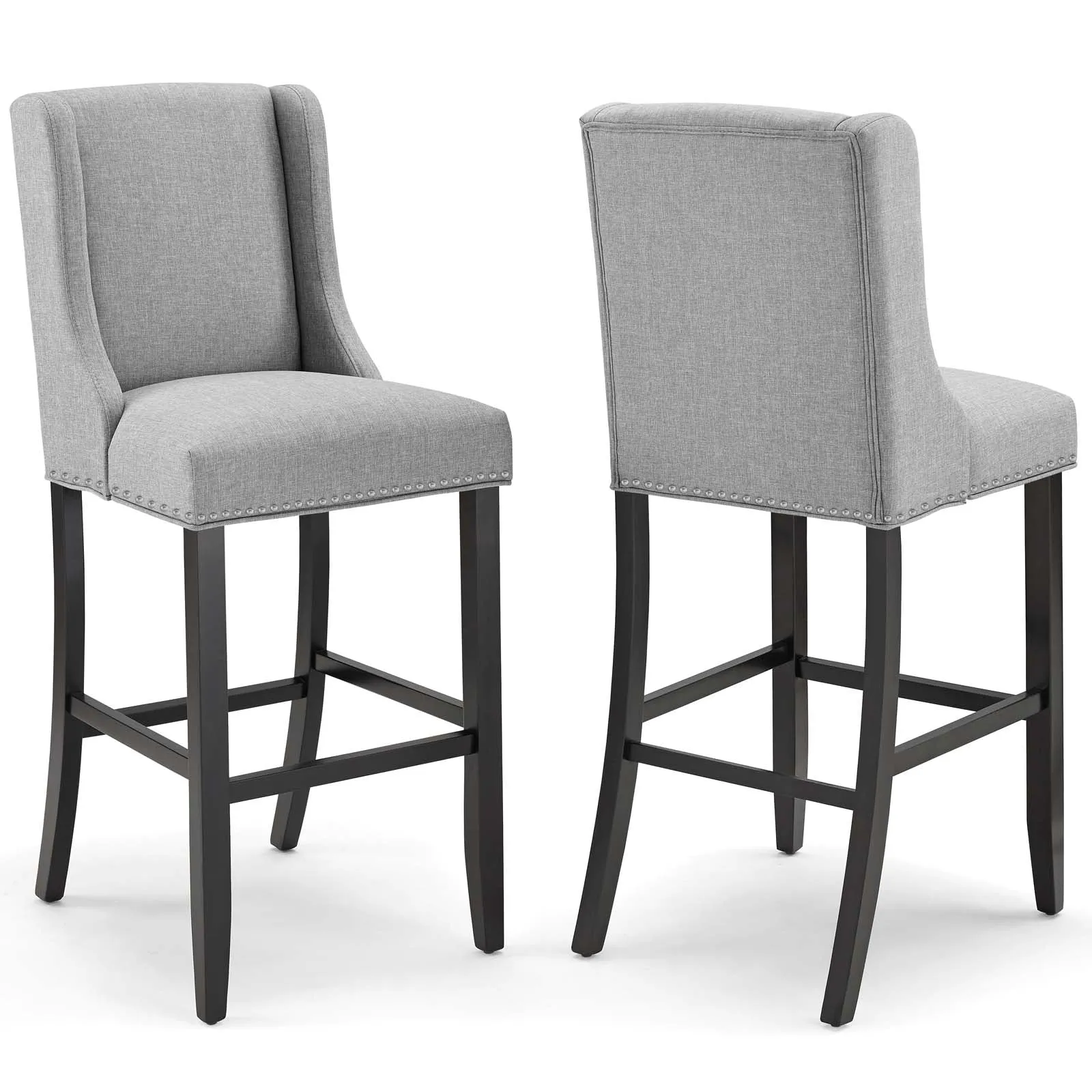 Baron Bar Stool Upholstered Fabric Set of 2