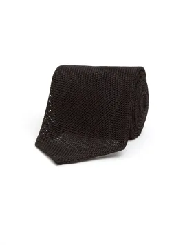 Bigi Fine Silk Grenadine Tie: Black