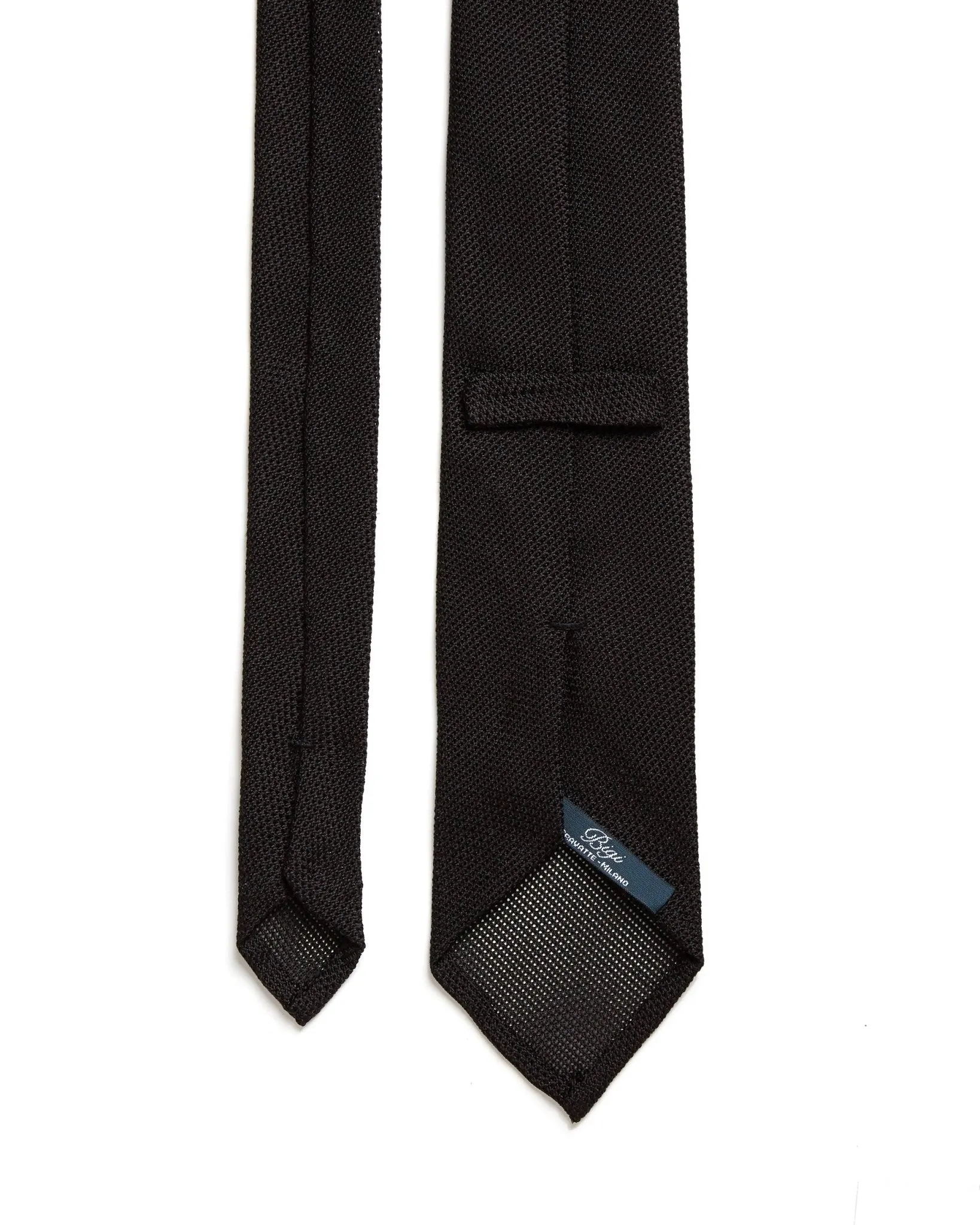 Bigi Fine Silk Grenadine Tie: Black