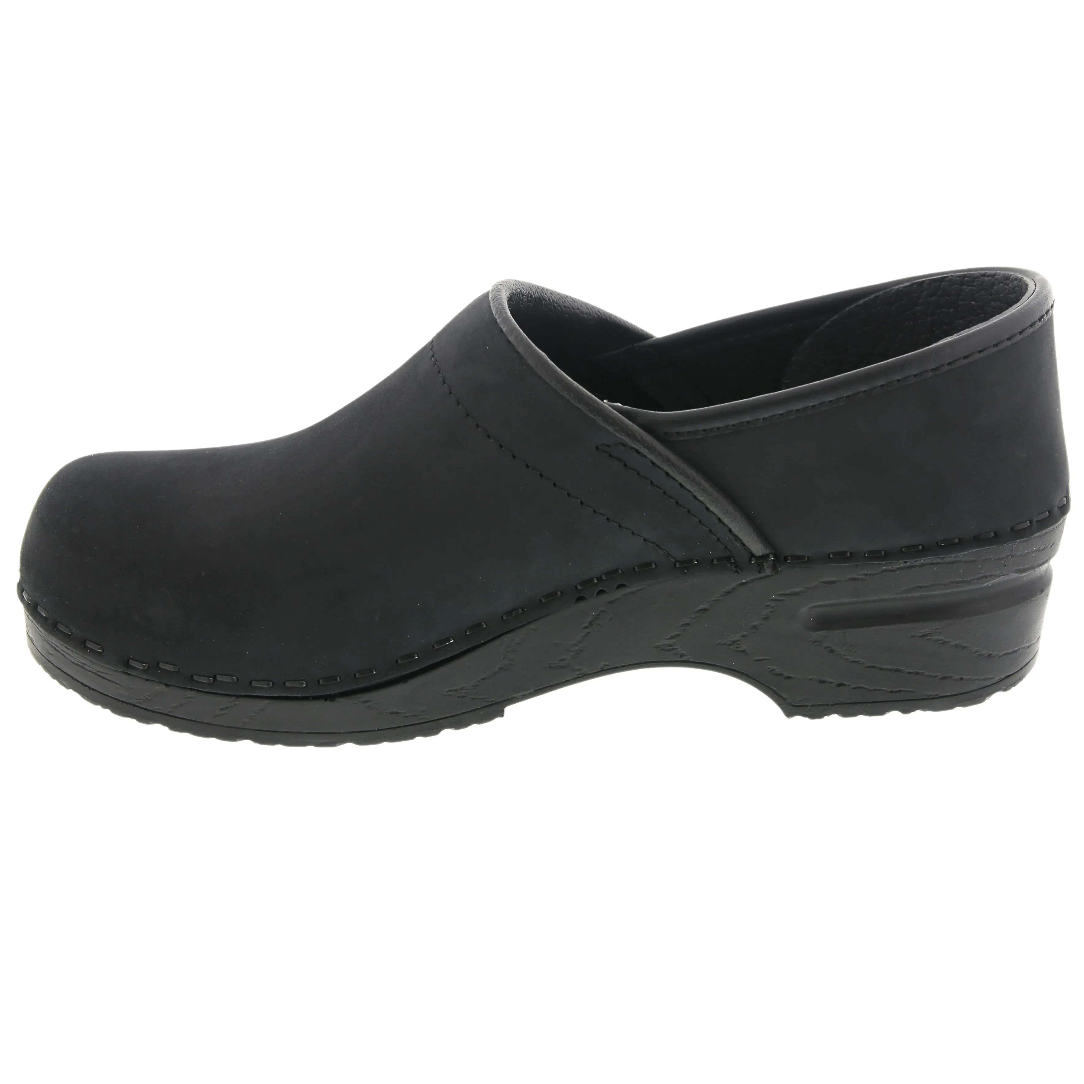 BJORK PRO LEAH Black Oiled Leather Clogs