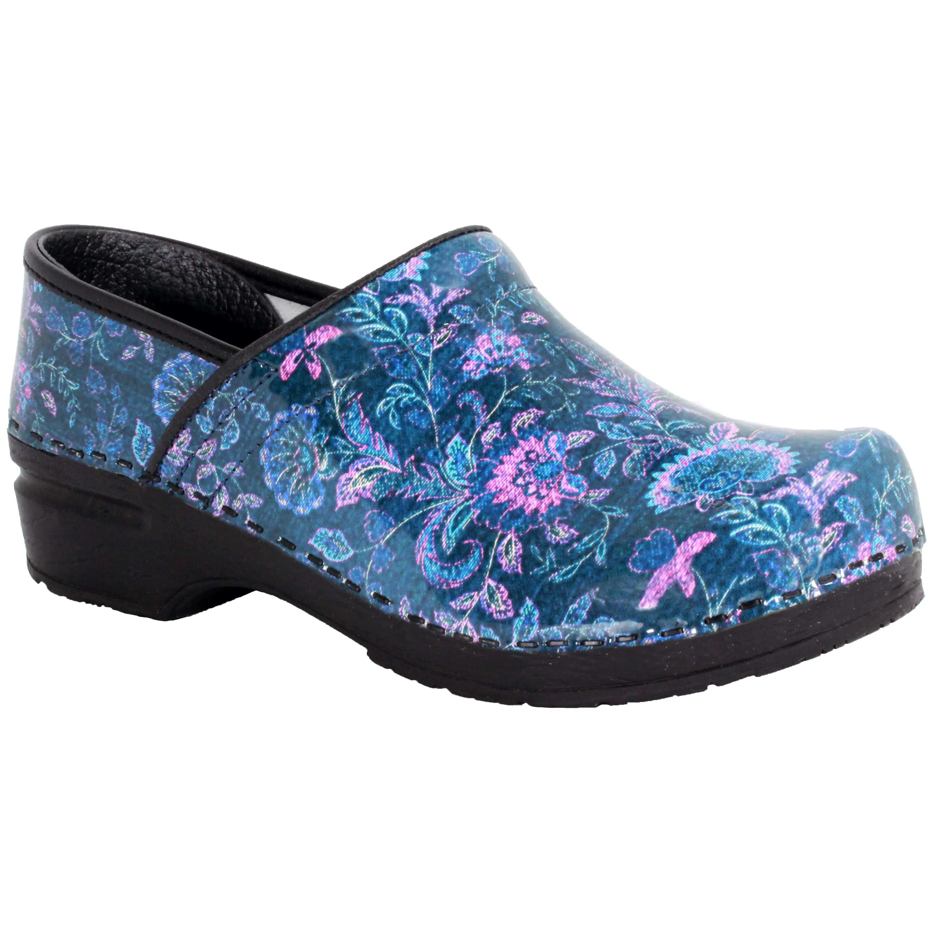 BJORK PROFESSIONAL Atalie Printed Leather Clogs - CLOSEOUT