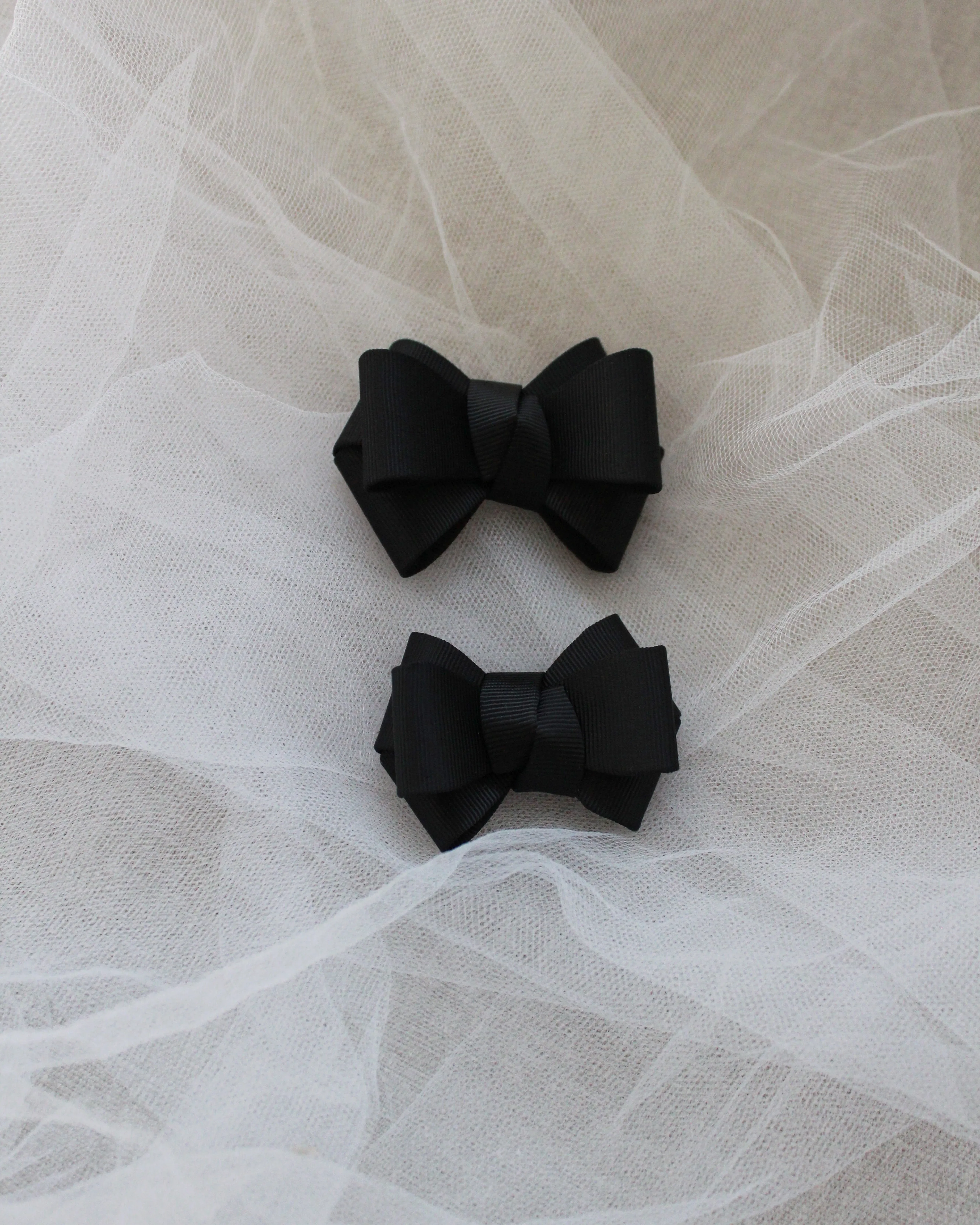 Black Grosgrain Bow Hair Clip or Shoe Clip