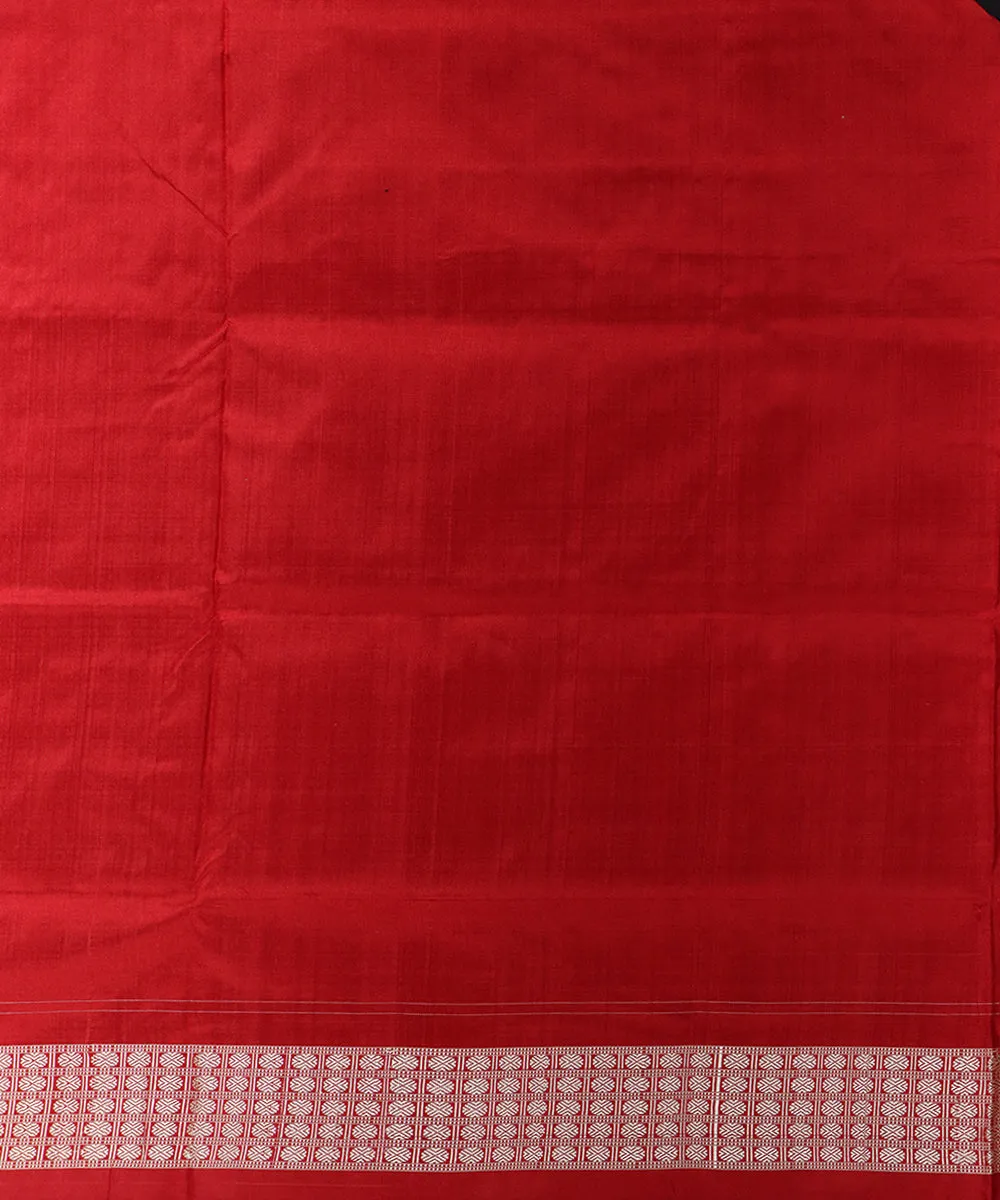 Black red handloom silk sambalpuri saree