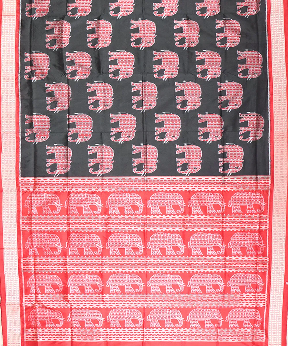 Black red handloom silk sambalpuri saree