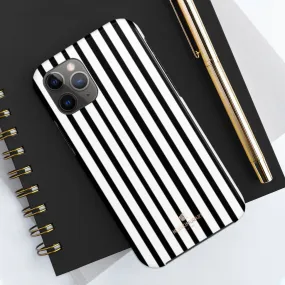 Black Vertical Striped iPhone Case, Designer Case Mate Tough Samsung Galaxy Phone Cases