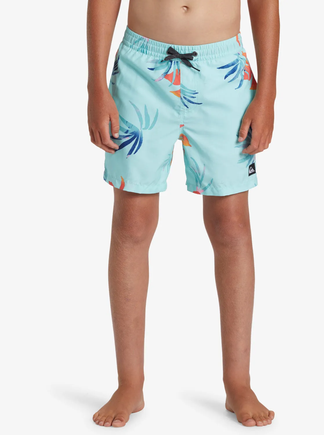 Boys 8-16 Everyday Mix Volley 14" Elastic Waist Shorts - Limpet Shell