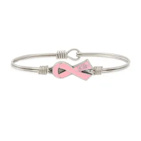 Breast Cancer Hope Ribbon Bangle Bracelet