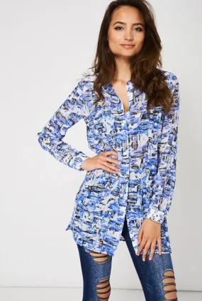 Chiffon Shirt With Abstract Print