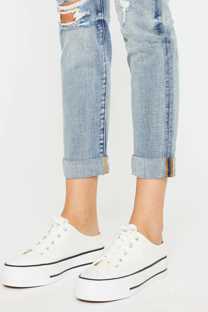 Clarie Mid Rise Boyfriend Jeans