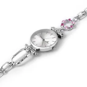 Classy Love Harbour Watch [Pink gems/White gold]