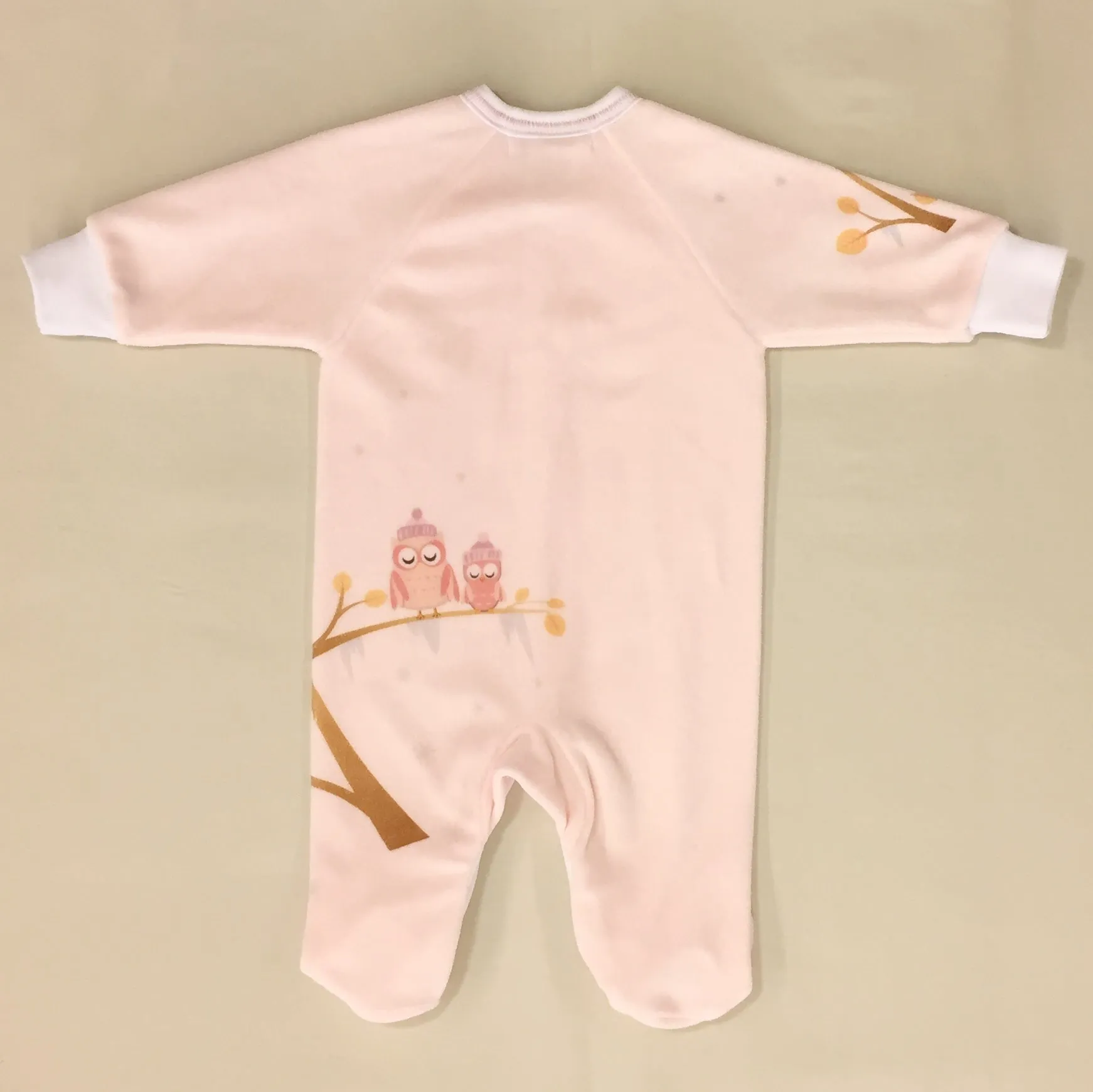 Cozy Owl Velour Set- Peachy Pink