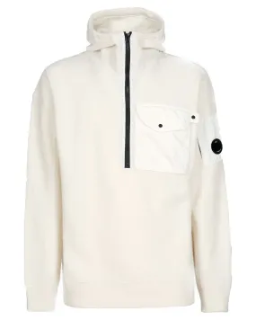 CP Company Knitwear Hooded in Lambswool Gauze White