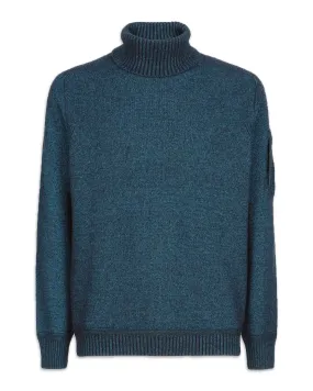 CP Company Knitwear Turtle Neck in Fleece Knit Shaded Spruce