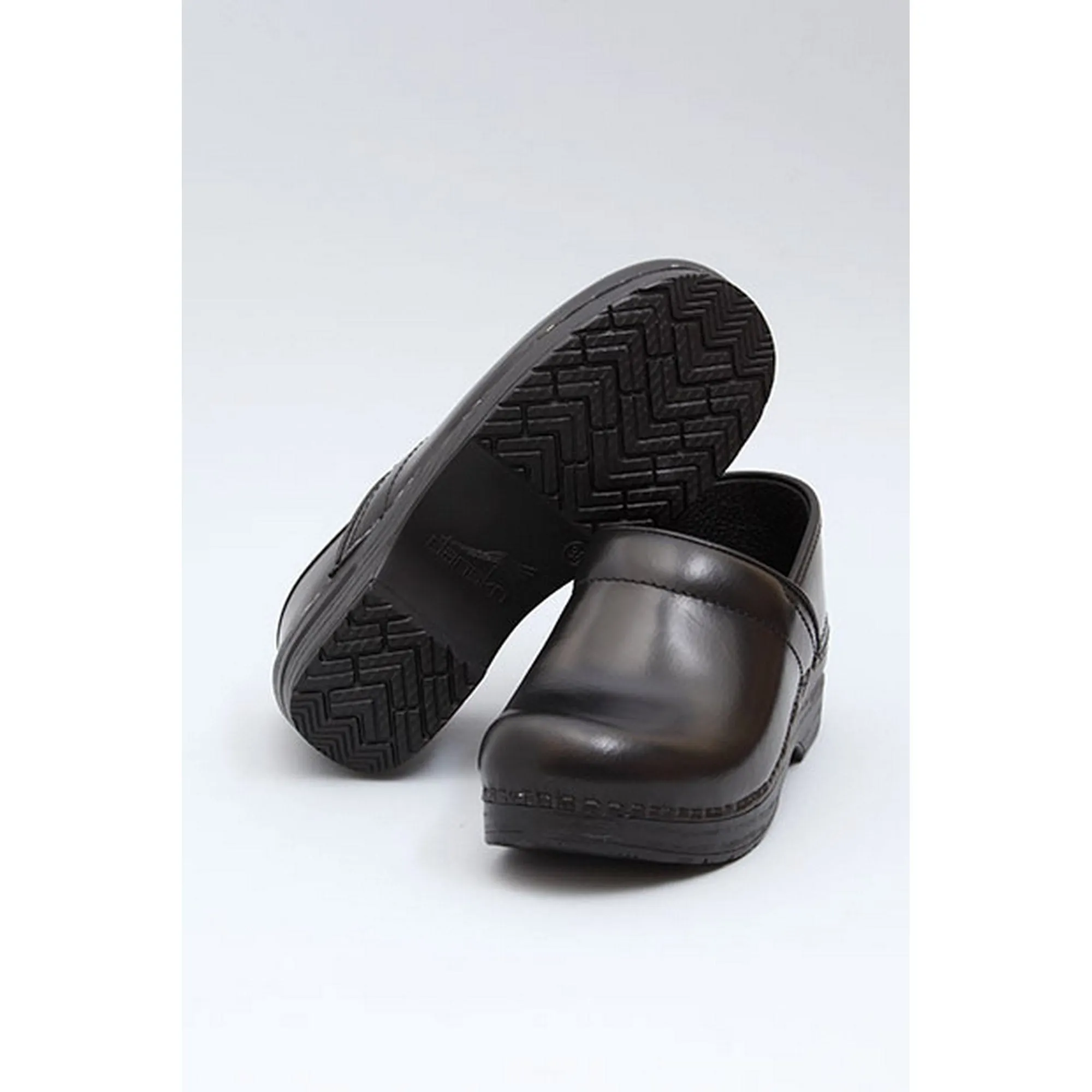 DANSKO Narrow Professional Black Cabrio Leather Clogs