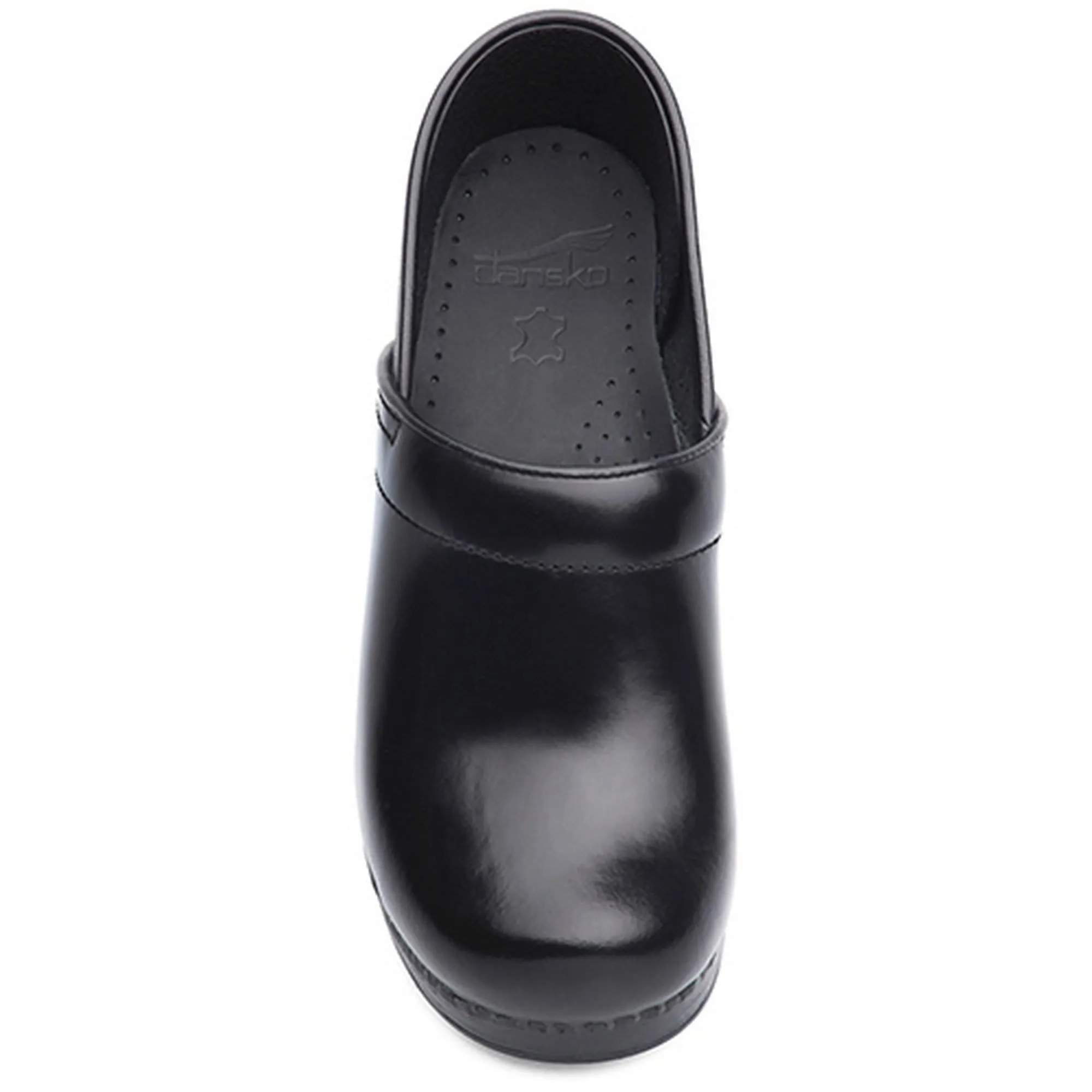 DANSKO Narrow Professional Black Cabrio Leather Clogs