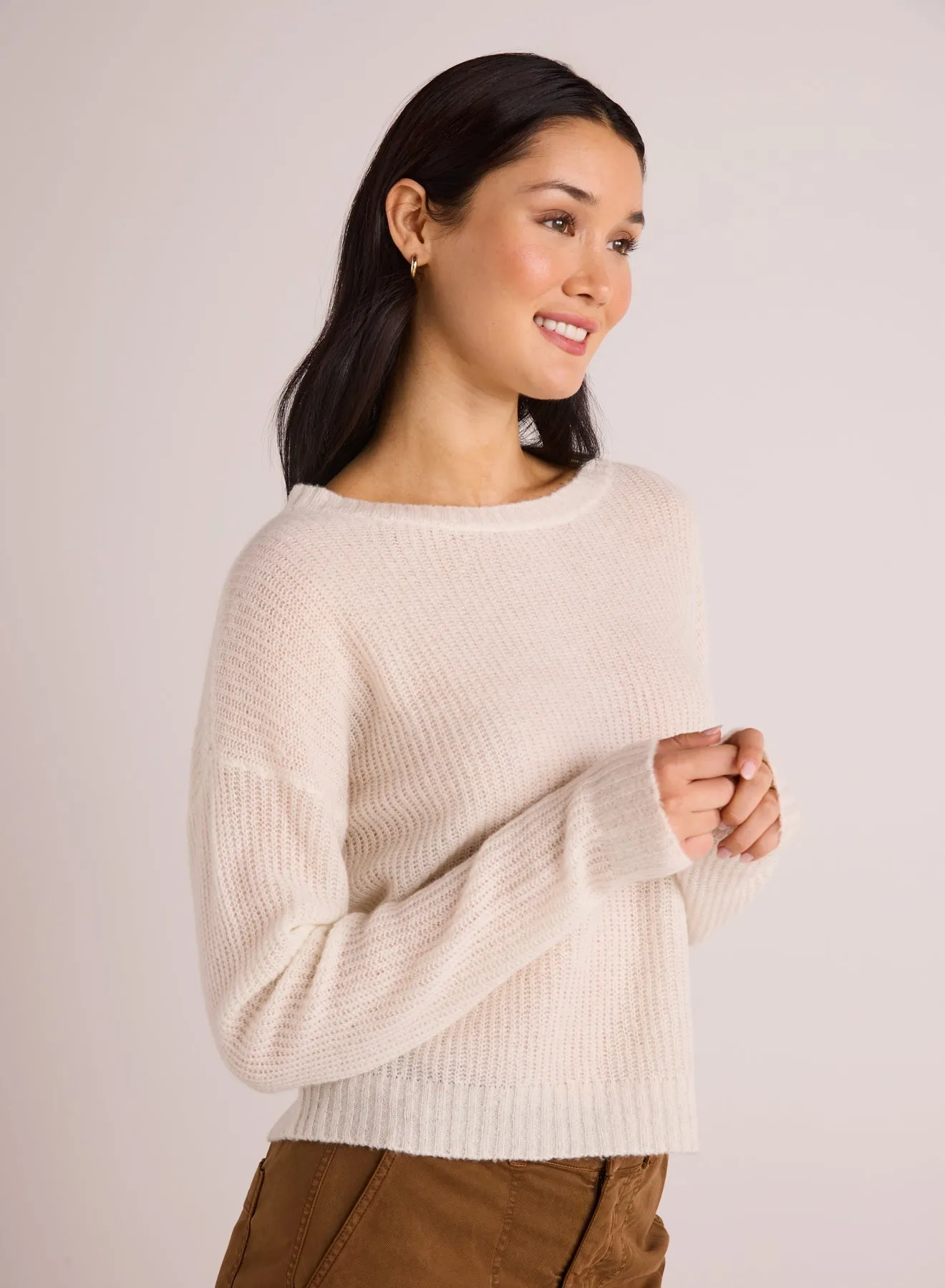 Drop Shoulder Sweater - Winter White